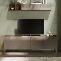 Tavira 4 Door TV Stand - Dark Oak, Bronze