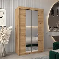 Tavira I Mirrored Wardrobe 2 Sliding Doors - Artisan Oak