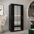 Tavira I Mirrored Wardrobe 2 Sliding Doors - Black