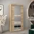 Tavira I Mirrored Wardrobe 2 Sliding Doors - Sonoma Oak