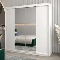 Tavira I Mirrored Wardrobe 2 Sliding Doors - White