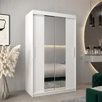 Tavira I Mirrored Wardrobe 2 Sliding Doors - White