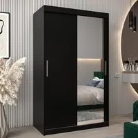 Tavira II Mirrored Wardrobe 2 Sliding Doors - Black