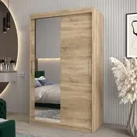 Tavira II Mirrored Wardrobe 2 Sliding Doors - Sonoma Oak