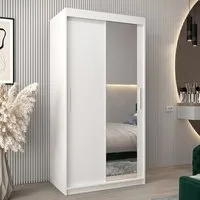 Tavira II Mirrored Wardrobe 2 Sliding Doors - White