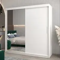Tavira II Mirrored Wardrobe 2 Sliding Doors - White