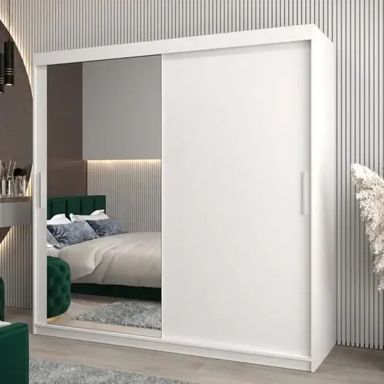 Tavira II Mirrored Wardrobe 2 Sliding Doors - White