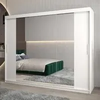 Tavira II Mirrored Wardrobe 3 Sliding Doors - White