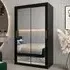 Tavira III Mirrored Wardrobe 2 Sliding Doors - Black