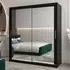 Tavira III Mirrored Wardrobe 2 Sliding Doors - Black