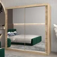 Tavira III Mirrored Wardrobe 2 Sliding Doors - Sonoma Oak