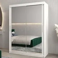 Tavira III Mirrored Wardrobe 2 Sliding Doors - White
