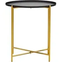Tavira Round Side Table - Black, Iron
