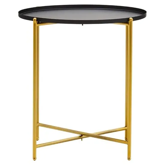 Tavira Round Side Table - Black, Iron image