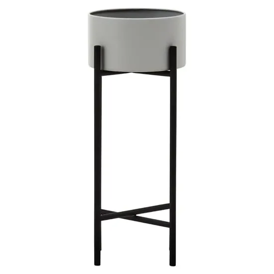 Tavira Small Floor Standing Planter - Grey, Iron