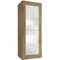 Taylor 2-Door Display Cabinet with LED - Mercure, White
