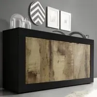 Taylor 3-Door Sideboard - Black, Pero Wood