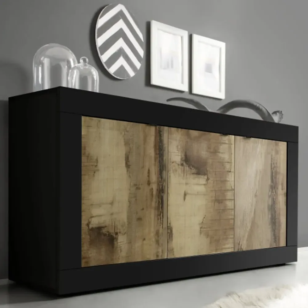 Taylor 3-Door Sideboard - Black, Pero Wood image