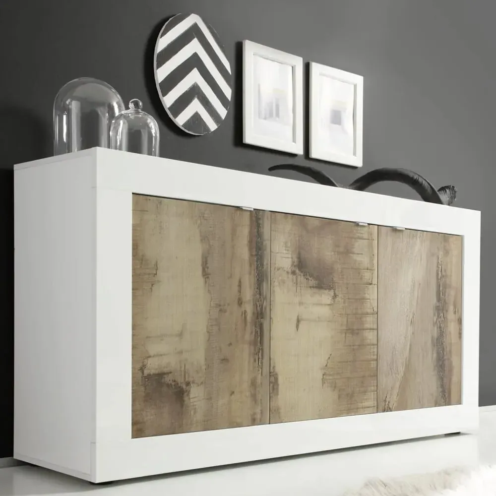 Taylor 3-Door Sideboard - White Gloss, Pero image