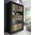Taylor 4-Door Display Cabinet with LED - Black, Wood