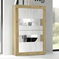Taylor 4-Door Display Cabinet with LED - Cadiz, White