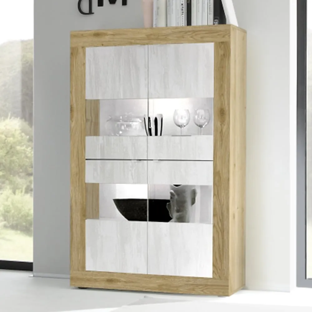 Taylor 4-Door Display Cabinet with LED - Cadiz, White