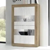 Taylor 4-Door Display Cabinet with LED - Mercure, White