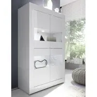 Taylor 4-Door Display Cabinet with LED - White