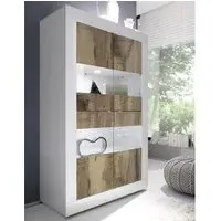 Taylor 4-Door Display Cabinet with LED - White, Pero