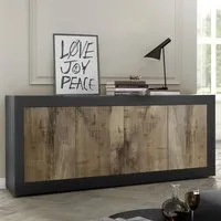 Taylor 4-Door Sideboard - Black, Pero Wood