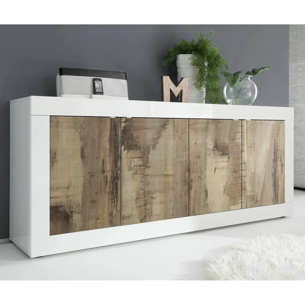 Taylor 4-Door Sideboard - White Gloss, Pero