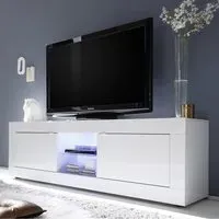 Taylor High Gloss TV Stand with LED - White