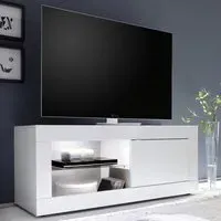 Taylor High Gloss TV Stand with LED - White