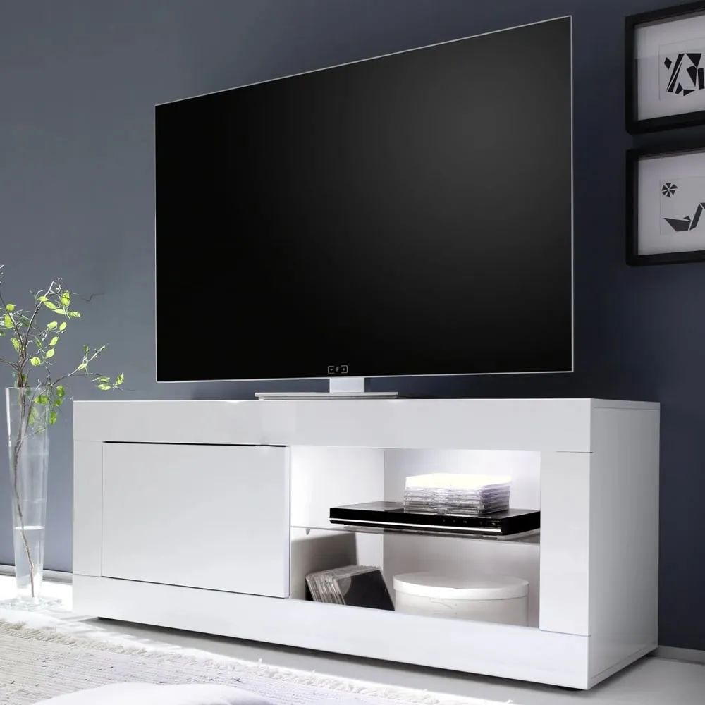 Taylor High Gloss TV Stand with LED - White