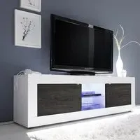 Taylor Large TV Stand with LED - White, Wenge