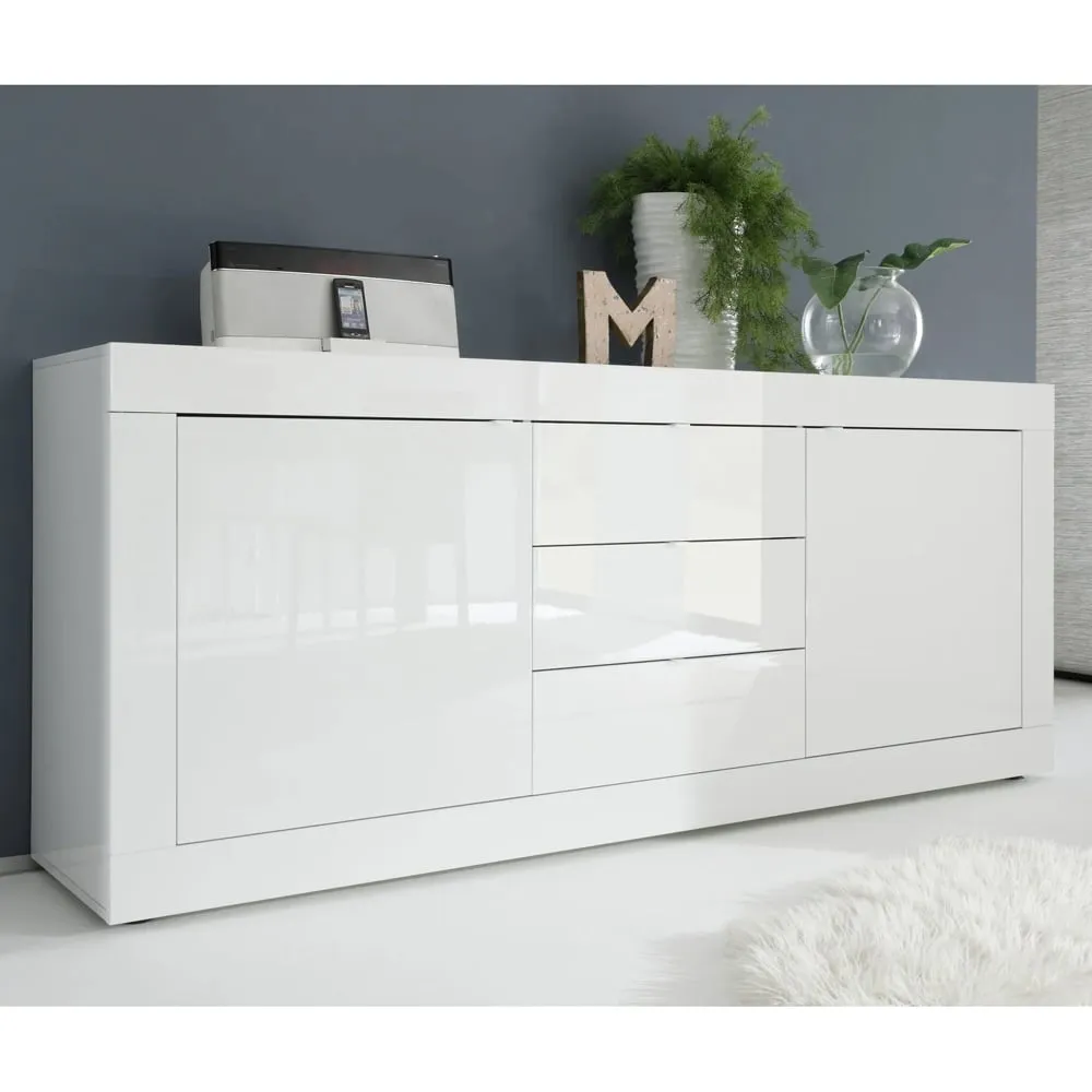 Taylor Sideboard with 2 Doors 3 Drawers - White, High Gloss