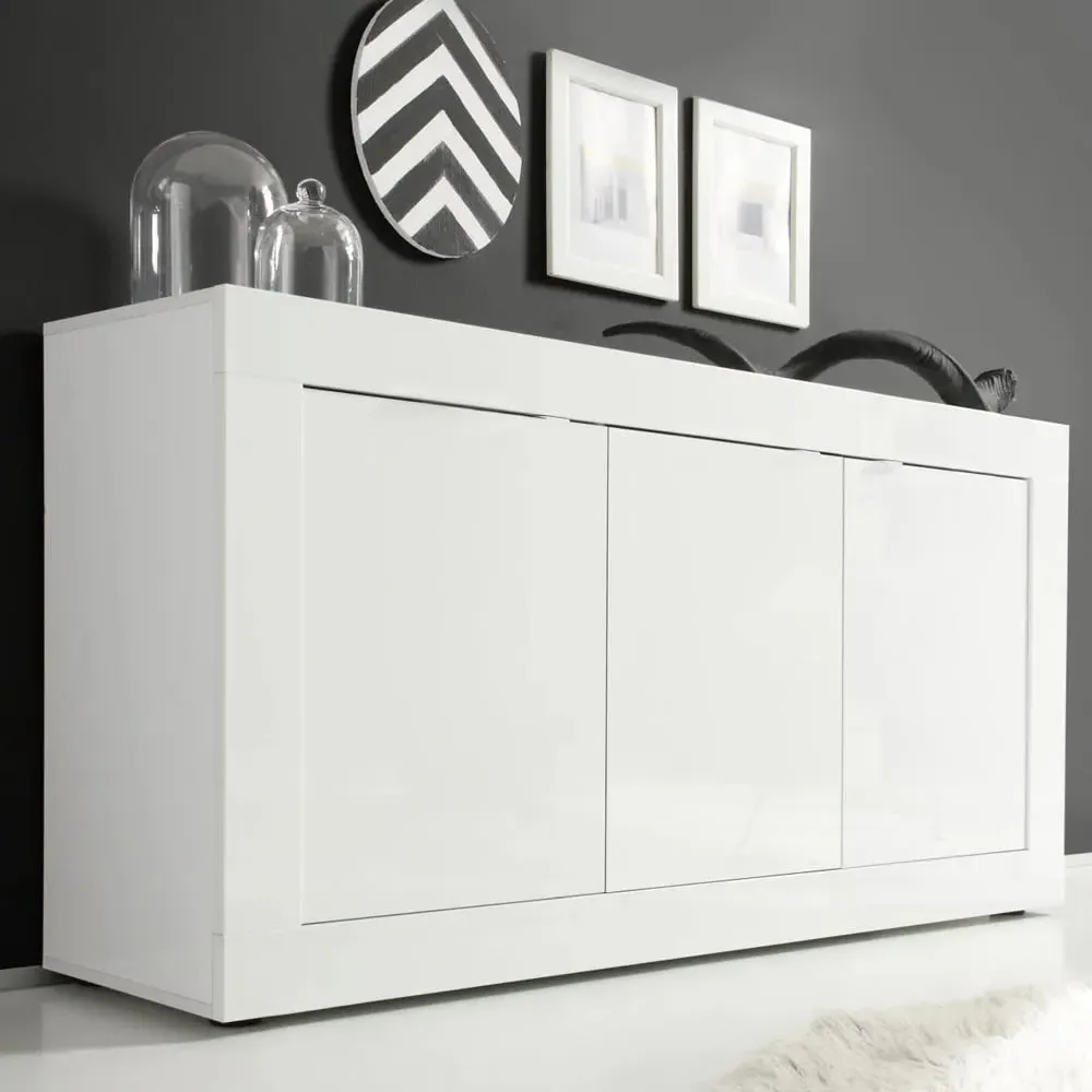 Taylor Sideboard with 3 Doors - White, High Gloss image