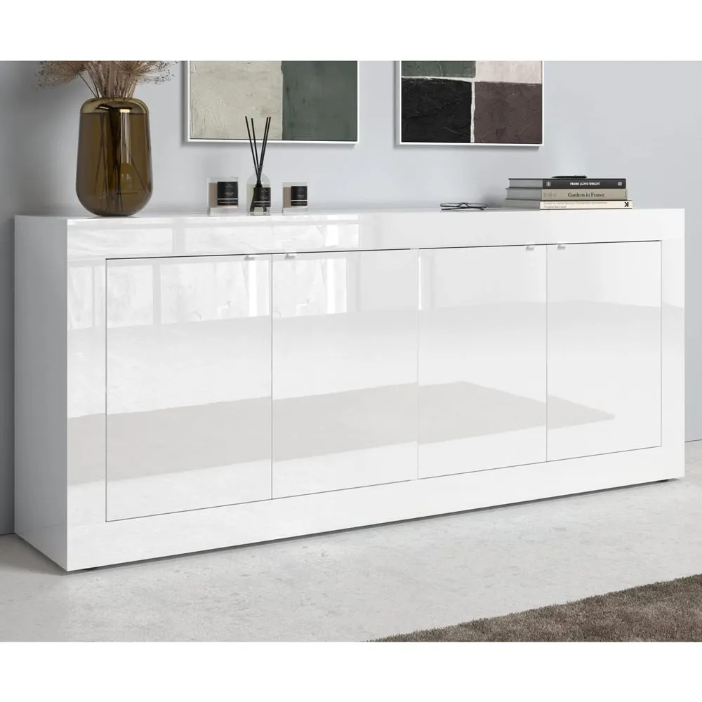 Taylor Sideboard with 4 Doors - White, High Gloss