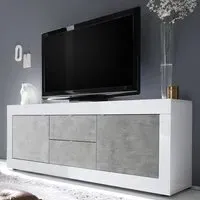 Taylor TV Sideboard with 2 Doors 2 Drawers - White, Cement