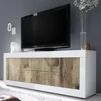 Taylor TV Sideboard with 2 Doors 2 Drawers - White, Pero