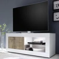 Taylor TV Stand with LED - White, Pero