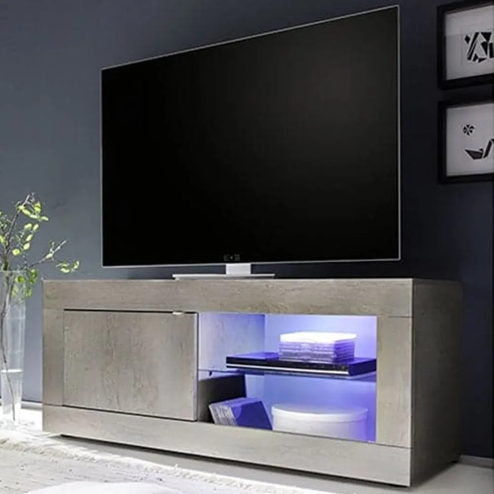 Taylor TV Stand with LED - White, Pine