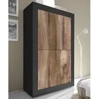 Taylor Wooden Highboard with 4 Doors - Black, Pero
