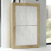 Taylor Wooden Highboard with 4 Doors - Cadiz, White