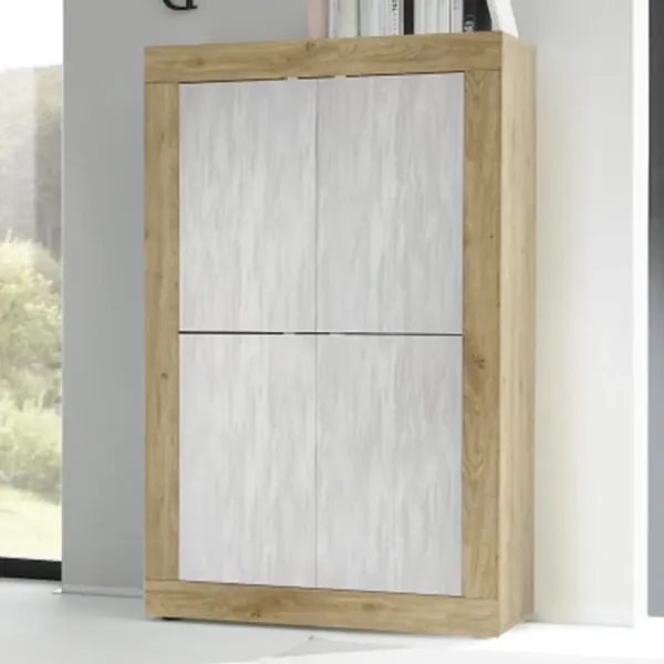 Taylor Wooden Highboard with 4 Doors - Cadiz, White product