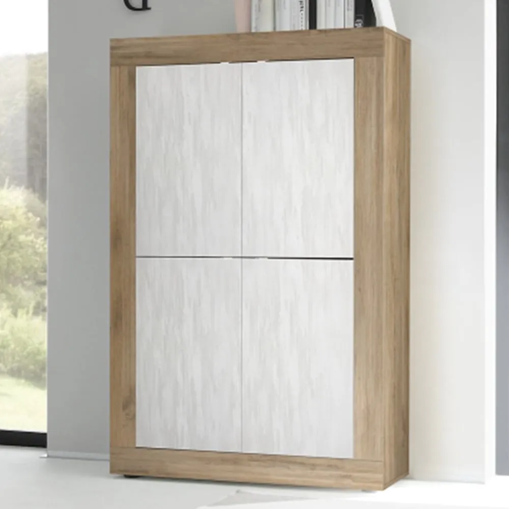 Taylor Wooden Highboard with 4 Doors - Mercure, White