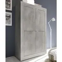 Taylor Wooden Highboard with 4 Doors - White Pine