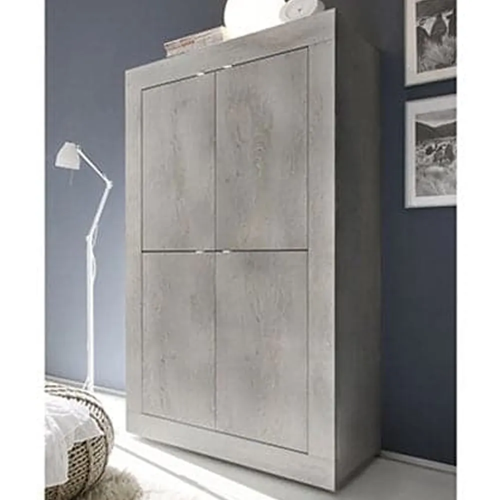 Taylor Wooden Highboard with 4 Doors - White Pine