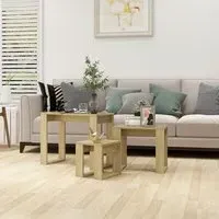 Tayvon Nest of 3 Tables - Sonoma Oak, Engineered Wood