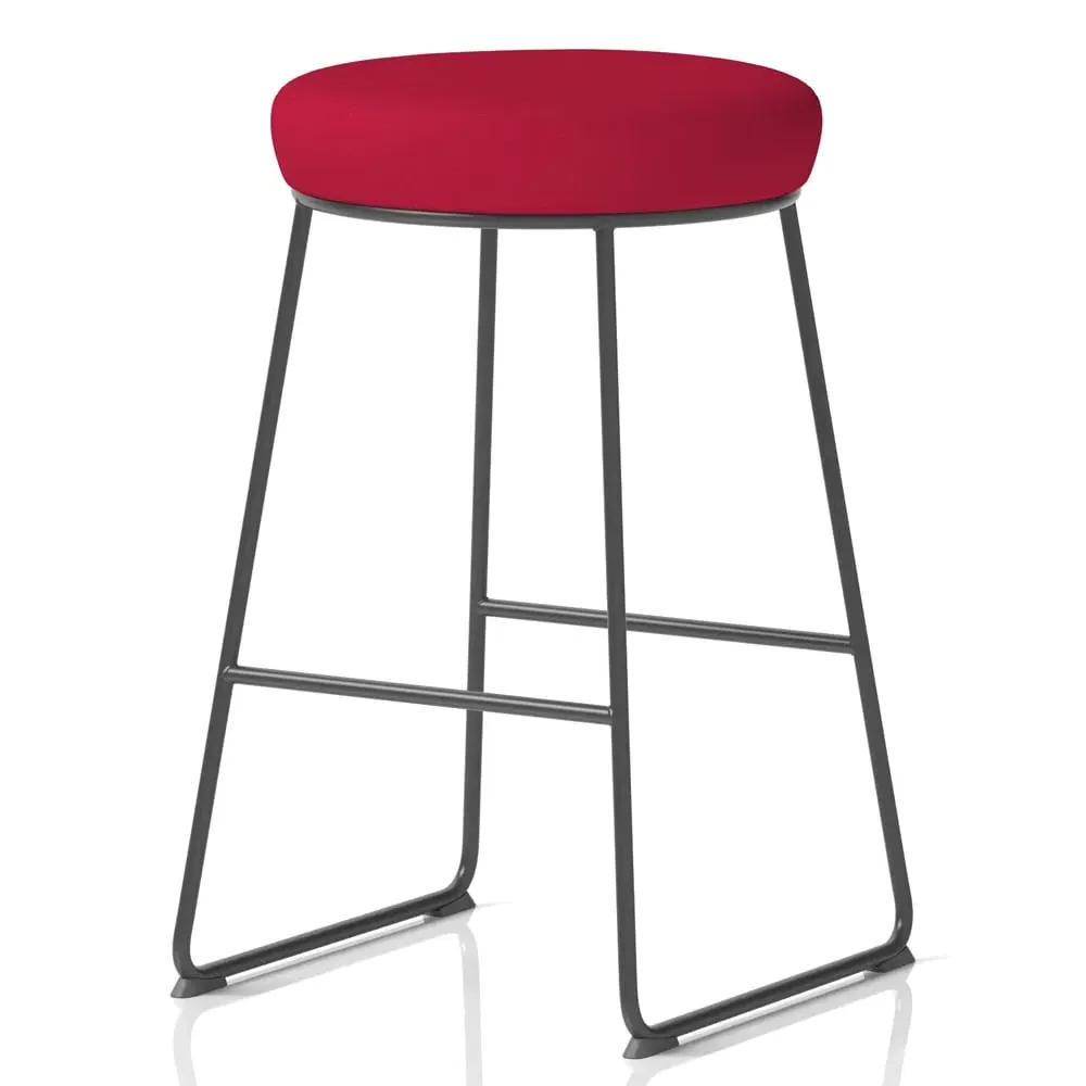 Teaneck Fabric Stool with Metal Frame - Bergamot Cherry